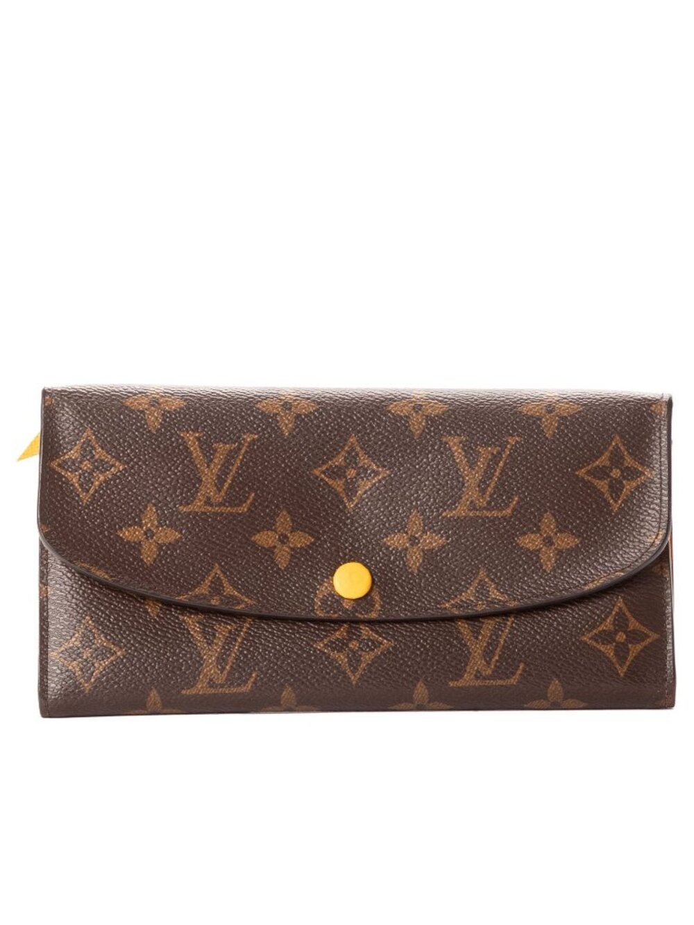 Louis Vuitton Emily Brown Yellow Monogram Canvas Wallet